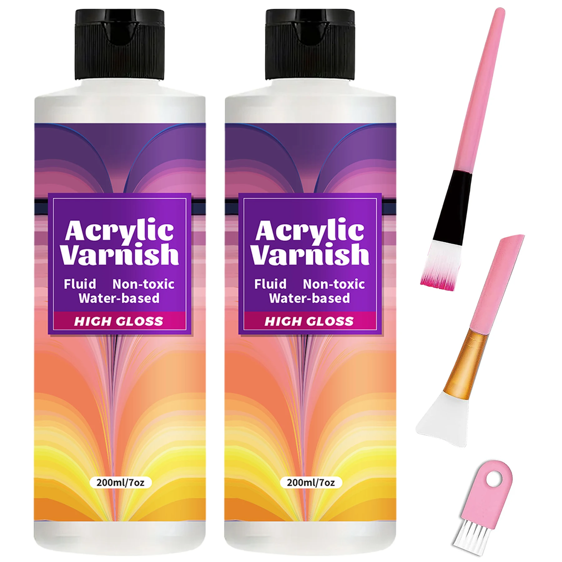 200ML Acrylic Varnish High Gloss Finish, Protective Clear Coat for Paintings, Non-Yellowing Waterproof Sealant, Anti-Cracking wi - Image 2