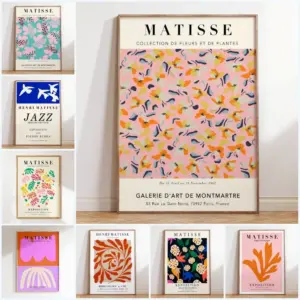 Abstract Flowers Matisse Poster and Prints Flower Market Matisse Floral Canvas Matisse Botanical Cut Outs Exhibition Paintings