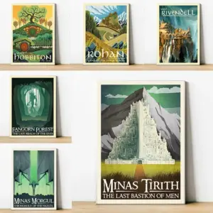 Vintage Posters Lord of The Rings Middle-Earth Travel Art Movie Prints Canvas Printing Wall Picture for Living Room Home Decor