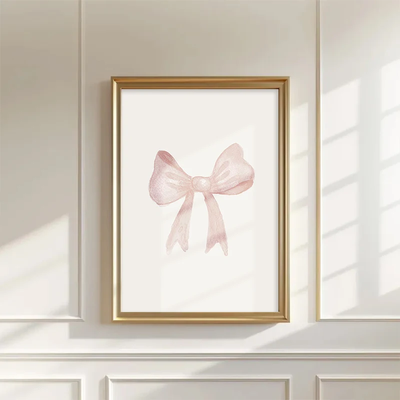 Pink Boho Bow Field Garden Canvas Painting Christian Bible Scripture Art Poster Gallery Wall Girls Bedroom Furniture Wall Art - Image 4