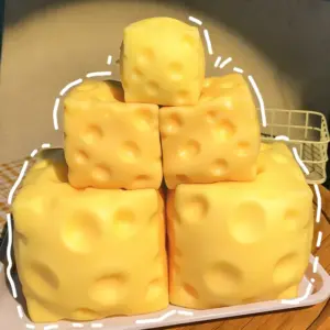 Simulate Cheese Slow Rebound Pinching Office Decompression Slow Rebound Cheese Pinching Ornament Relax And Decompress And Knead