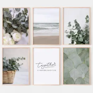 Sage Green Botanical Prints Canvas Poster Eucalyptus Gallery Wall Art Room Decor Boho Green Photography Photo Print Poster Gift