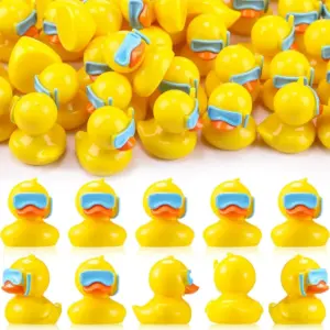 5/10pcs Mini Resin Diving Ducks Miniature, Summer Beach Tiny Ducks Figures for Fairy Garden Micro Landscape DIY Decoration