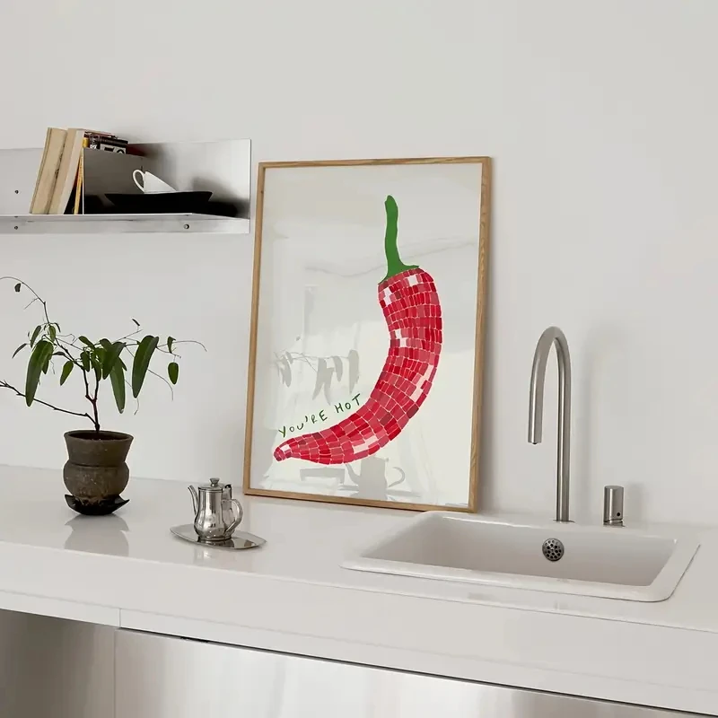 Chic You're Hot Red Chili Pepper Wall Art Prints Canvas Painting Poster Picture For Living Bed Kids Room Home Decor - Image 4