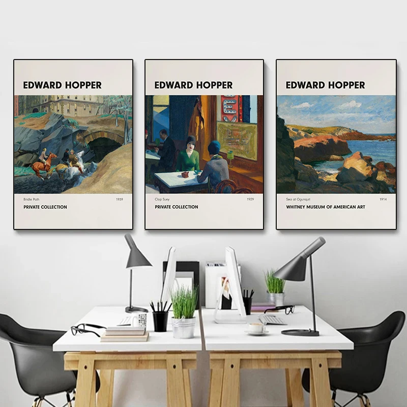 Nighthawks Painting Poster Edward Hopper Exhibition Canvas Art Posters and Prints Wall Art Picture for Living Room Home Decor - Image 4