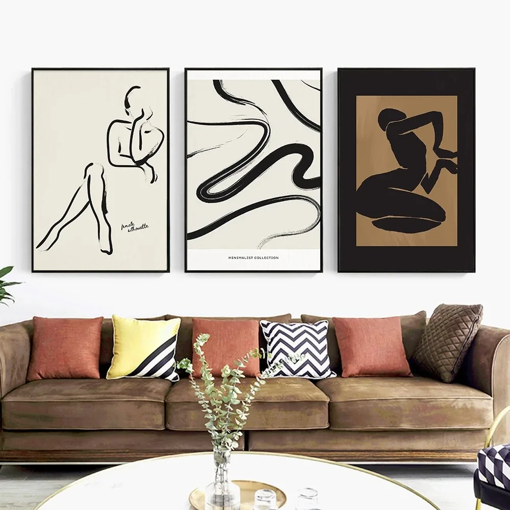Bohemian Style Minimalist Canvas Painting Sexy Girl Abstract Line Poster Print Nordic Mural Wall Art Living Room Home Decoration - Image 2