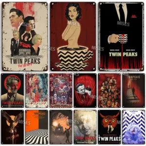 MISES Twin Peaks Classic TV Metal Sign Rusty Metal Poster Man Cave Garage Club Industrial Decor Decorative Plate Metal Plaque