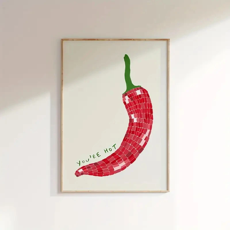 Chic You're Hot Red Chili Pepper Wall Art Prints Canvas Painting Poster Picture For Living Bed Kids Room Home Decor