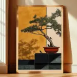 Japanese Bonsai Tree Canvas Print Poster Vintage Japandi Botanical Abstract Art Prints Living Room Bedroom Wall Art Home Decor