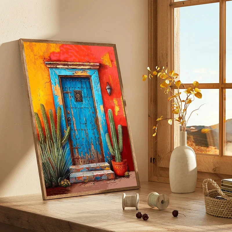 Nordic Traditional Farmhouse Kitchen Still Life Cactus Poster Colorful Landscape Canvas Paintings Wall Art Pictures Home Decor - Image 5