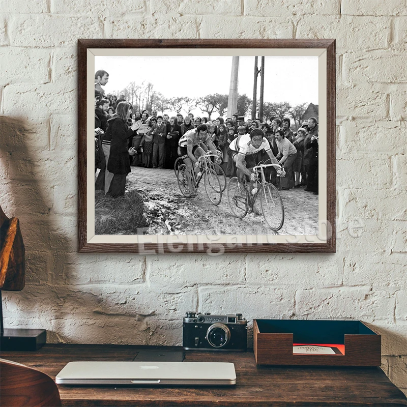 Black White Cycling Photography Art Prints Vintage Bicycle Poster Jacques Anquetil Tour de France 1957 Canvas Painting Men Cave - Image 6