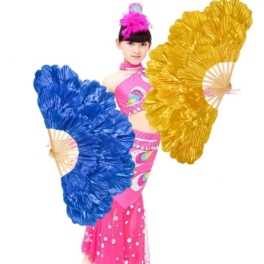 Chinese Style Peony Petal Dancing Fan Bamboo Frame Multi-layered Yangko Performance Fan Large Size Flower Folding Fan Summer - Image 3