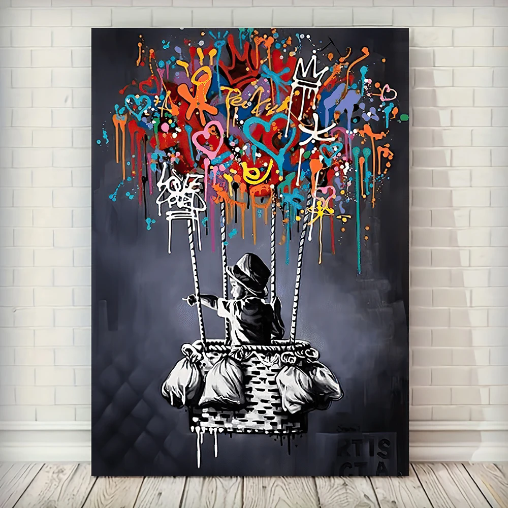 Classic Abstract Wall Art Banksy Street Graffiti Wall Art HD Canvas Print Poster Home Living Room Bedroom Decoration - Image 2