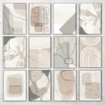 Abstracts In Neutral Beige Gray Tones Paintings Art Prints Boho Pastel Canvas Posters Wall Pictures for Living Room Home Decor