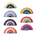 Rainbows Folding Fan Colourful Fan LGBTs Gay Pride Party Summer Cooling Fan Music Festival Women Men Props Lightweight