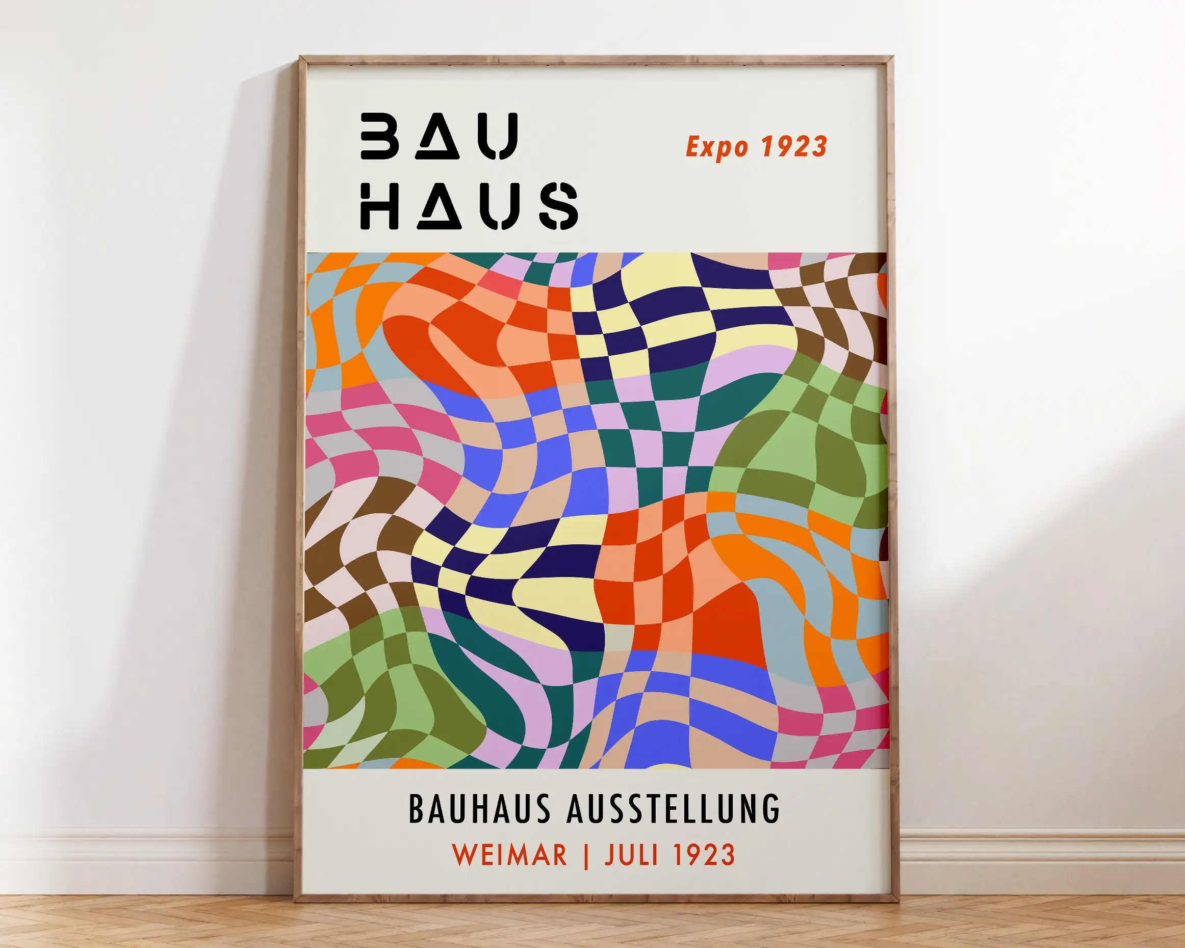 Mid Century Bauhaus Poster Geometric Wall Art Canvas Prints Living Room Bedroom Bright Colourful Artwork For Home Decor - Image 2