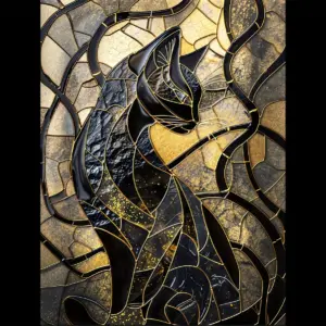 1pc Canvas Painting, Abstract Black Cat, Interesting Creative Wall Decoration, Home Bedroom Kitchen Living Room Bathroom