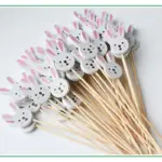 100pcs Easter Bunny Ear Toothpicks Cute Rabbit Decorated Bamboo Skewers For Party Fruit Snacks Disposable Appetizer Sticks