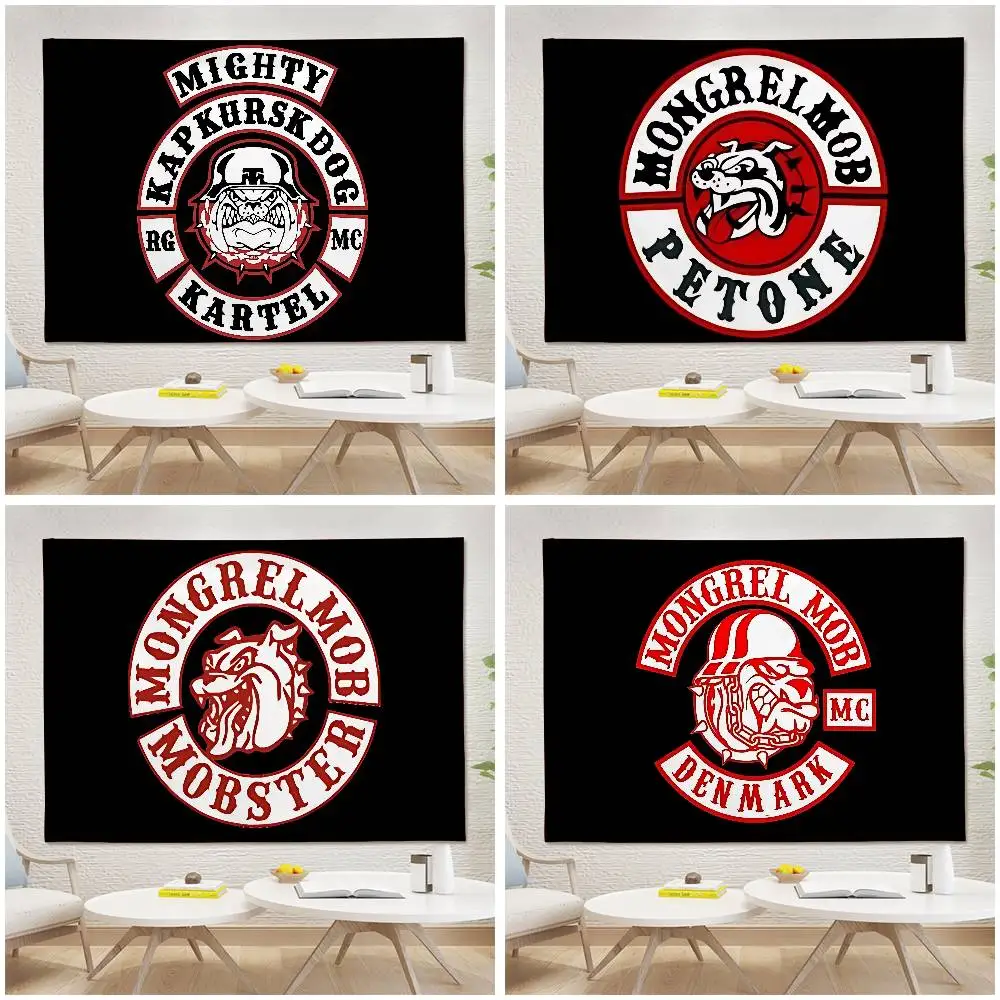 M-Mongrel-Mob Tapestry Wall Hanging Tapestry Art Deco Blanket Curtain Hanging At Home Bedroom Living Room Decor