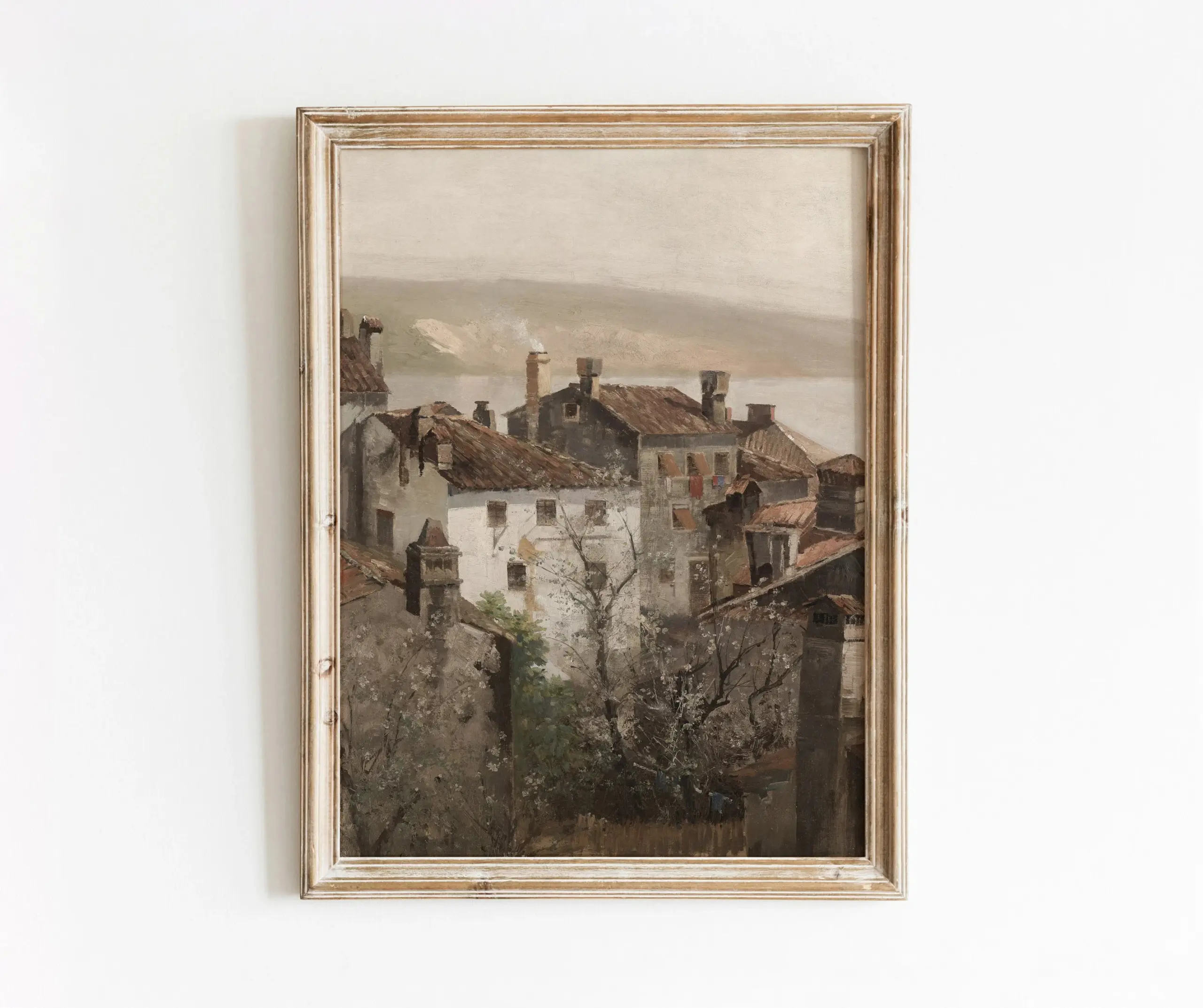 Vintage Abstract Country Landscape Wall Art Retro Architecture Poster European Village Oil Painting Print on Canvas Home Decor - Image 5