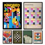 1pc Abstract Exhibition Posters Modern Geometric Japan Nordic Wall Art Canvas Painting Prints Pictures for Living Room Decor