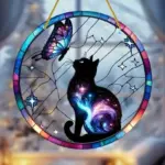 Creative Hummingbird Stained Window Hanging Suncatcher Acrylic Signs Decoration Round Garland Decoration Decor Porch Decoration