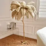 Nordic Ostrich Feather Floor Lamp Living Room Sofa Background Wall Floor Standing Lamp Home Decor Bedroom Bedside Table Lighting