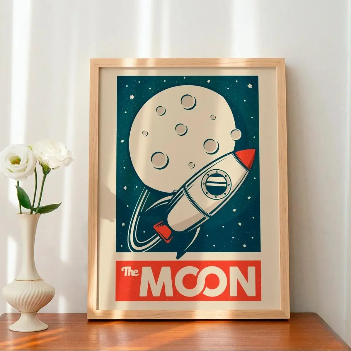 1pc Retro Solar System Planet Space Astronaut Canvas Wall Print Astronomy Poster Moon Wall Decor Printable Art - Image 5