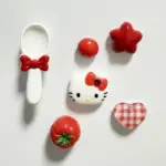 Japanese Heart Bow Spoon Hello Kitty Refrigerator Mount Decoration Kawaii Charm Tomato Mini Hello Kitty Refrigerator Mount