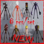 2024 New 8Pcs Siren Head Action Figure Cartoon Sirenhead Horror Model Doll Figurines Children Gifts Halloween Cake Decoration