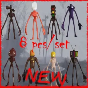 2024 New 8Pcs Siren Head Action Figure Cartoon Sirenhead Horror Model Doll Figurines Children Gifts Halloween Cake Decoration