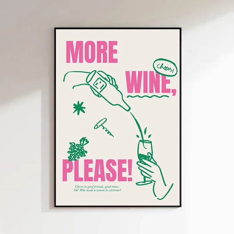 Retro Cocktail Mojito Wine Club Canvas Print Minimalist Bar Drink Food Wall Art Nordic Poster for Living Room Kitchen Home Decor - Image 3