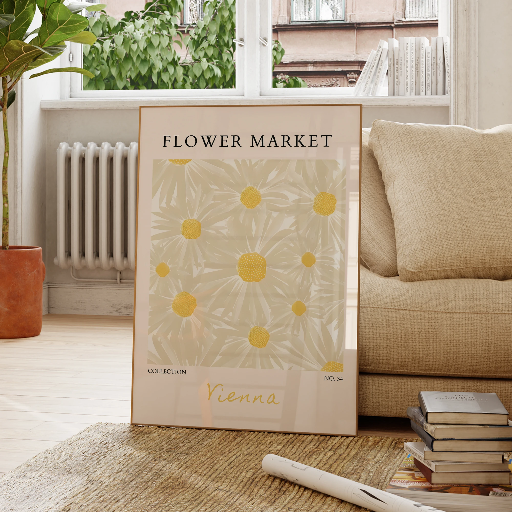Modern Flower Market Yellow Flowers Wall Art Prints Canvas Painting Poster Picture For Living Room Bedroom Home Decor - Image 4