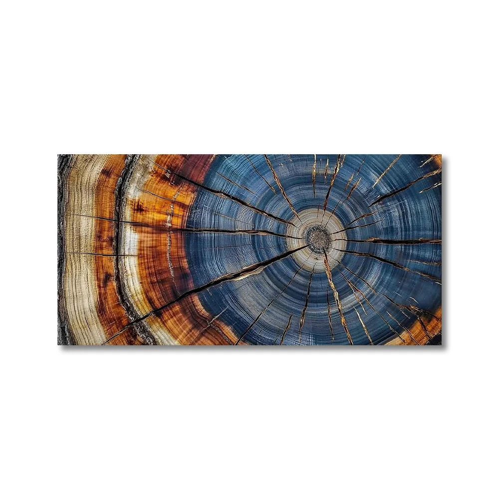 Colorful Tree Rings Canvas Print Poster Elegant Natural Wall Art Room Decor Great Design Solution for Echo Reduction Gift Poster - Image 6