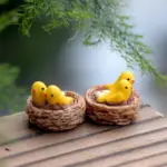 DIY Mini Nest with Birds Fairy Garden Miniatures Gnomes Moss Terrariums Resin Crafts Figurines