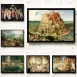 Birth of Venus Disputation of The Holy Sacrament Classical Masterpiece Poster Canvas Painting Wall Art Picture Office Home Decor