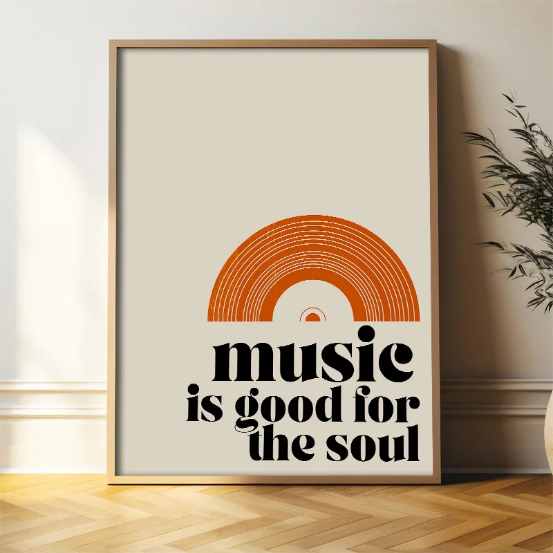 Retro "Music Is Good for The Soul" Quotes Canvas Prints Gorgeous Music Art Posters for Modern Home Office Living Room Home Decor - Image 2