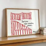 1pc Minimalist Modern Stay In Bed Print Horizontal Poster,Perfect For Bedroom, Living Room, Or Office, Bedroom Wall Art