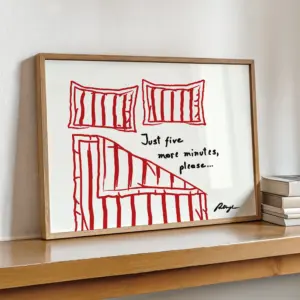 1pc Minimalist Modern Stay In Bed Print Horizontal Poster,Perfect For Bedroom, Living Room, Or Office, Bedroom Wall Art