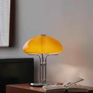 Bauhaus Creative Pumpkin Led Table Lamp Nordic Retro Orange Mushroom Designer Desk Light Bedroom Bedhead Study Living Room