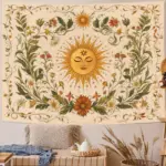 1pc Bohemian Mandala Floral Tapestry - Vintage Bohemian Indian Style Wall Hanging for Bedroom, Living Room, Dorm