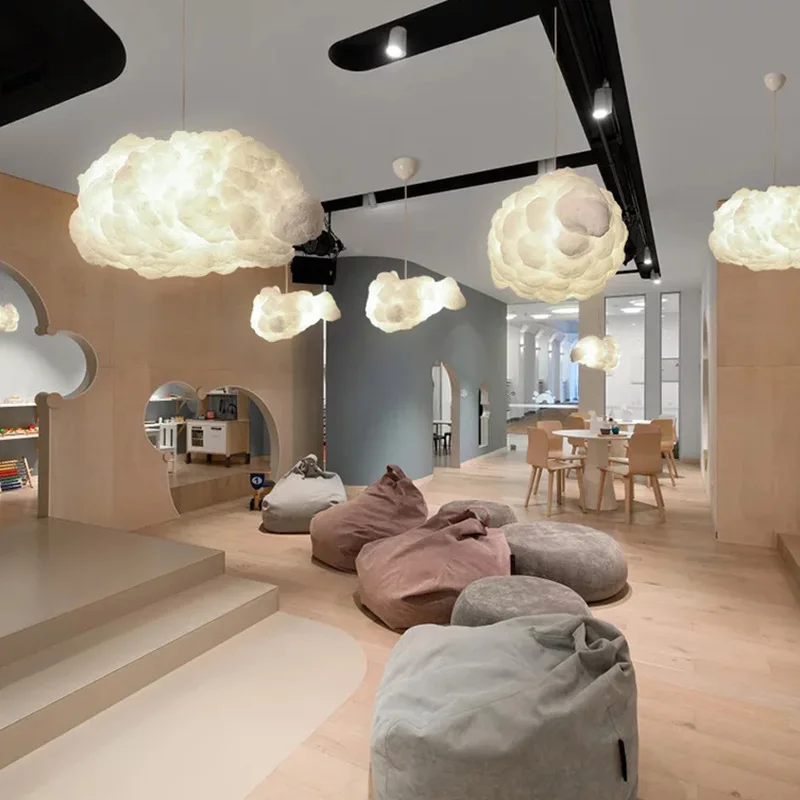 Modern White Cloud Pendant Lamp, Creative Hanging Light for Cafe, Shop, Restaurant & Kids Bedroom Decor - Image 3