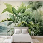 Custom Mural Wallpaper Nordic Retro Retro Hand-painted Tropical Plants Leave Wall Painting Living Room Bedroom Home Decor Fresco