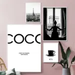 Elegant Woman Fashion Coco Quotes Wall Art  Nordic Style Canvas Prints for Living Room  Modern Home Decor Posters