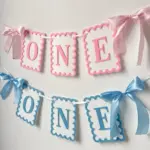 Sweet Bow ONE Non Woven Felt Banner Hat First Birthday Highchair Garland Photo Props for Kids Birthday Baby Shower Party Decor