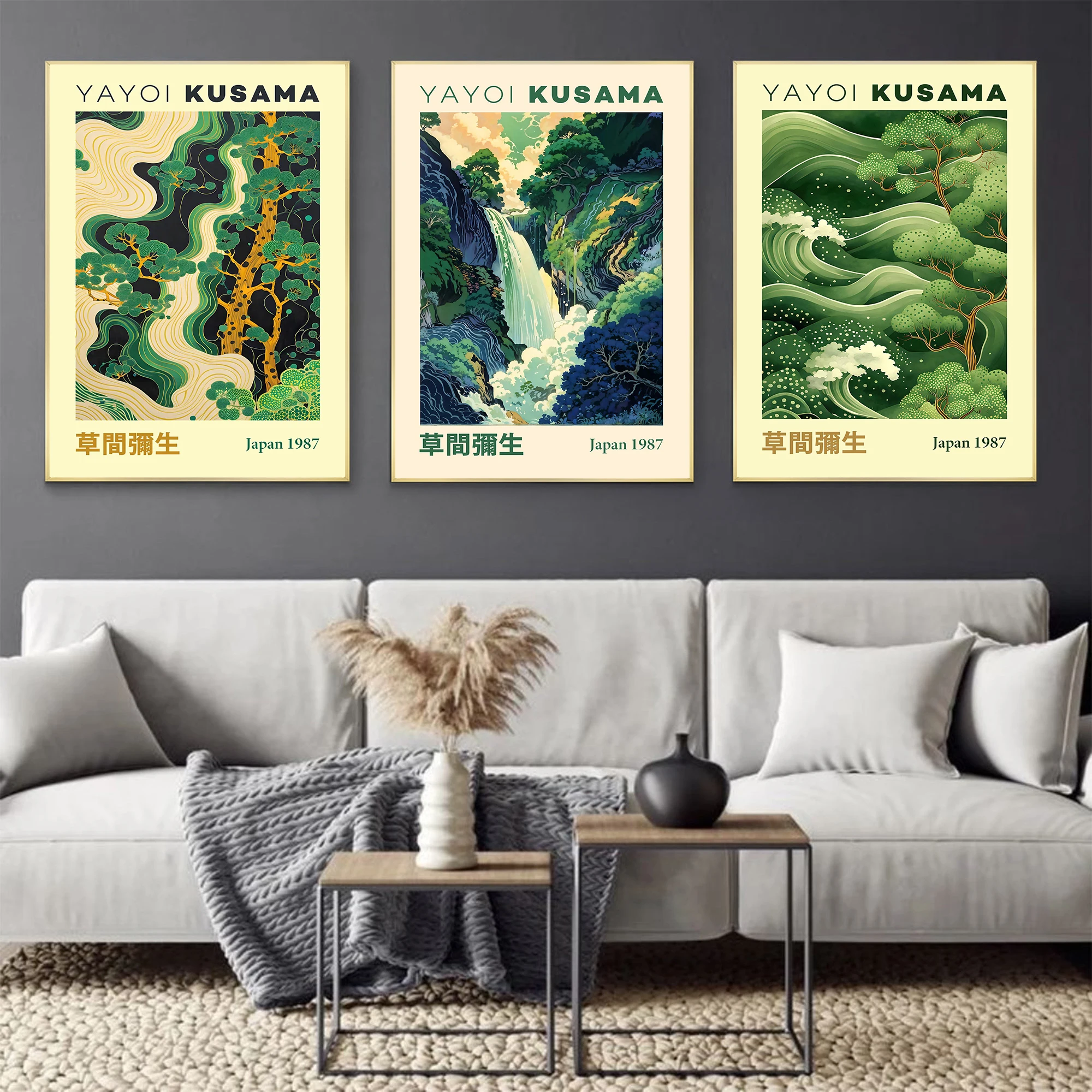 Japanese Yayoi Kusama Nature Flower Plant Art Nordic Abstract Poster Canvas Paintings Wall Art Pictures Home Decor - Image 3