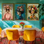 3pcs Nordic Boho Fashion Glasses Woman with Flowers Wall Art Canvas Painting Butterfly Girl Portrait Poster Prints Mural Picture