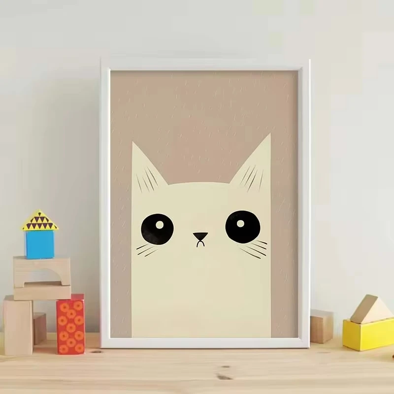 Minimalist Cute Cat Art Poster Modern Cartoon Animal Canvas Painting Printing Home Bedroom Living Room Kids Room Decoration - Image 6