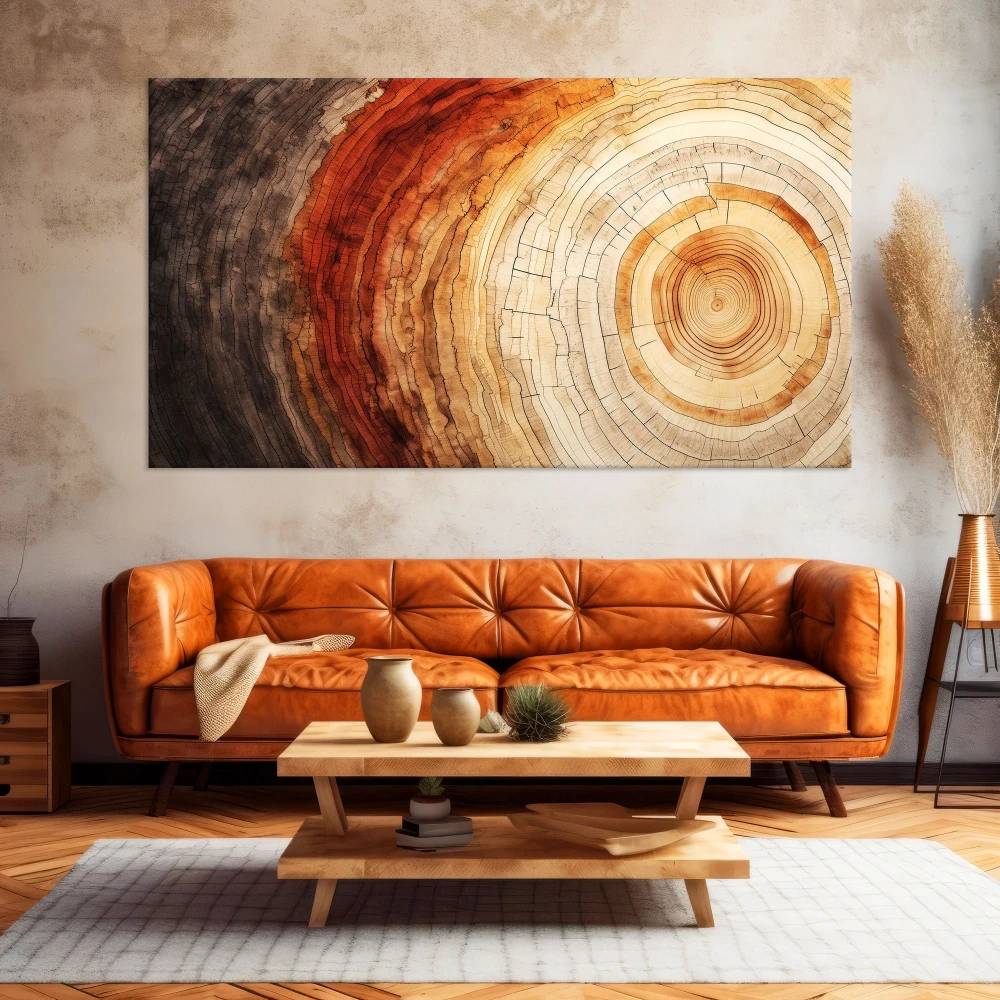 Colorful Tree Rings Canvas Print Poster Elegant Natural Wall Art Room Decor Great Design Solution for Echo Reduction Gift Poster - Image 3