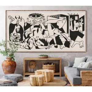 Boho Mid-Century Modern Art, Extra Wall Art,Guernica Painting, Living Room Decor Picasso Artwork Guernica Art Print Poster,